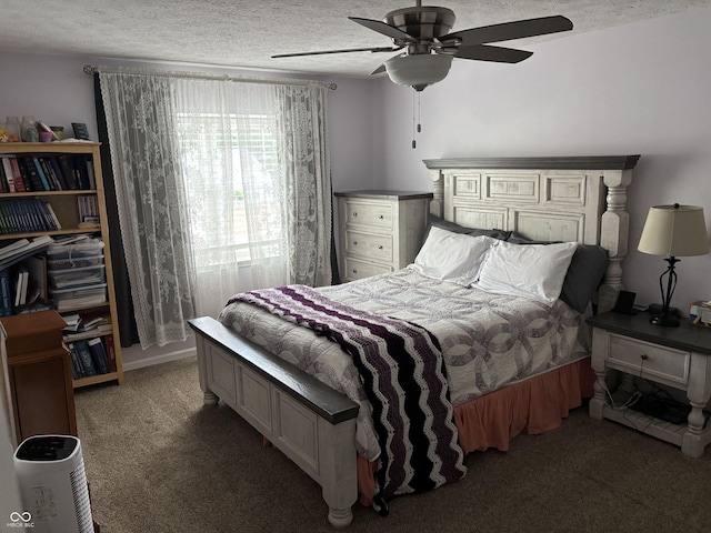 8926 Durban Ct, Indianapolis, IN 46234 - bedroom with carpet floors, a textured ceiling, and a ceiling fan