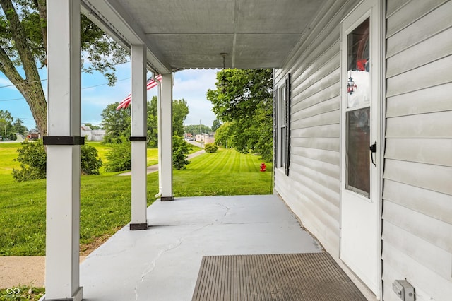 379 N Marion St, Morgantown, IN 46160 - covered porch featuring a lawn