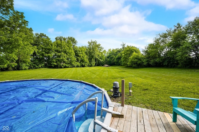 379 N Marion St, Morgantown, IN 46160 - view of pool with a lawn and a wooden deck