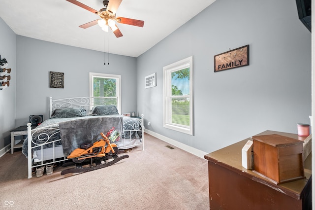 379 N Marion St, Morgantown, IN 46160 - carpeted bedroom featuring baseboards and ceiling fan