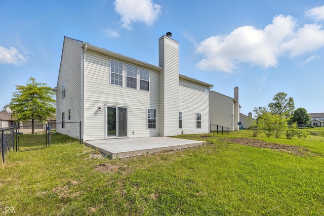 9949 Nightsong Ln, Avon, IN 46123 - back of property with a patio area, a chimney, and a gate