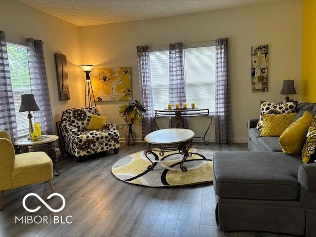 6730 NW Shanghai Cir, Indianapolis, IN 46268 - living room with wood finished floors and baseboards