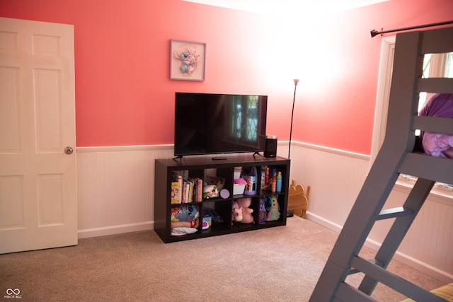 6801 Shalimar Ct, Indianapolis, IN 46214 - bedroom with wainscoting and carpet floors