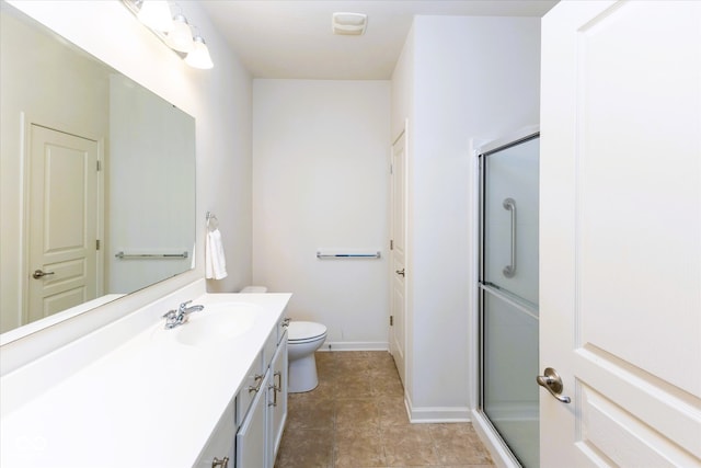 12820 Gloria Dr, Fishers, IN 46037 - bathroom with vanity, an enclosed shower, and tile patterned floors
