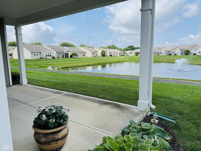 12820 Gloria Dr, Fishers, IN 46037 - view of patio with a water view and a residential view