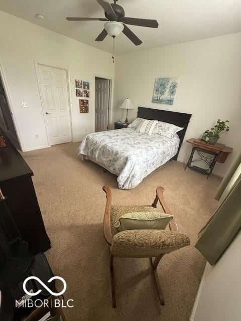 5304 Appleseed Way, Indianapolis, IN 46217 - carpeted bedroom featuring ceiling fan and baseboards