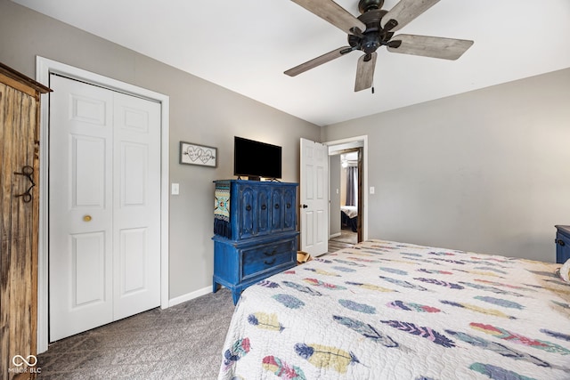 527 E 125 S, Williamsport, IN 47993 - carpeted bedroom with baseboards and ceiling fan