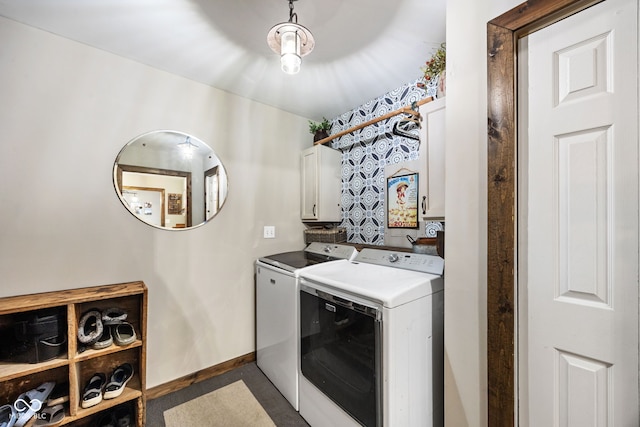 527 E 125 S, Williamsport, IN 47993 - washroom with cabinet space, separate washer and dryer, and baseboards