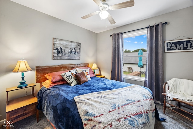 527 E 125 S, Williamsport, IN 47993 - carpeted bedroom featuring a ceiling fan