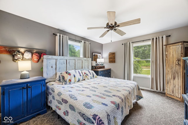 527 E 125 S, Williamsport, IN 47993 - bedroom featuring carpet flooring and a ceiling fan