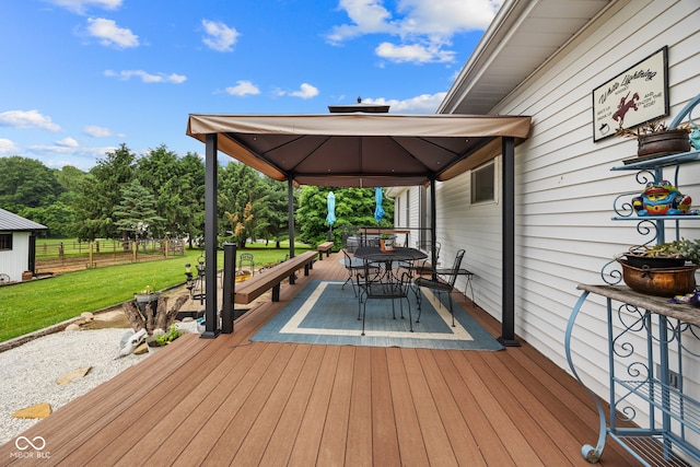 527 E 125 S, Williamsport, IN 47993 - deck featuring a gazebo and outdoor dining space