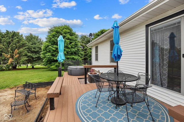 527 E 125 S, Williamsport, IN 47993 - wooden terrace with a yard and outdoor dining space