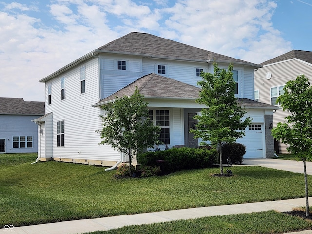 6731 Keepsake Dr, Whitestown, IN 46075 - view of front of property featuring an attached garage, a front lawn, and concrete driveway
