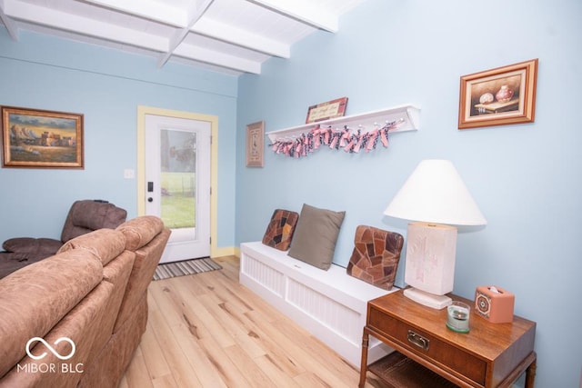 2640 E County Road 600 S, North Vernon, IN 47265 - living area with beam ceiling and hardwood / wood-style flooring