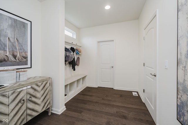 15598 Memorial Way, Fishers, IN 46037 - mudroom featuring dark wood-type flooring and recessed lighting