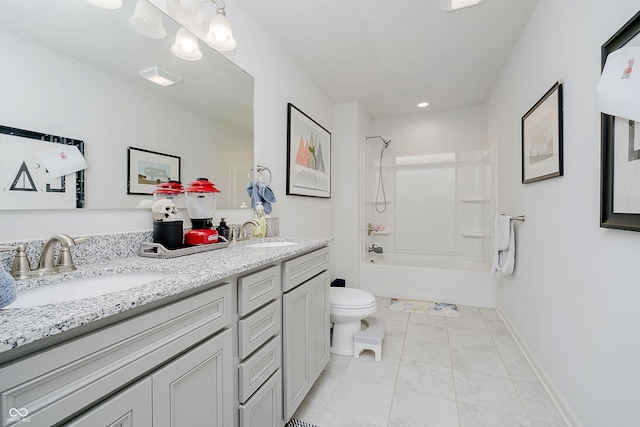 15598 Memorial Way, Fishers, IN 46037 - full bath with double vanity, shower / washtub combination, and recessed lighting