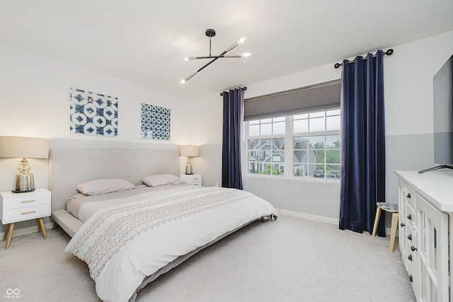 15598 Memorial Way, Fishers, IN 46037 - bedroom featuring a chandelier and light carpet