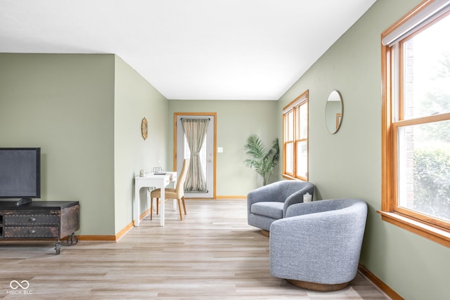 5695 N Red Oak Dr, Greenfield, IN 46140 - living area with wood finished floors and baseboards