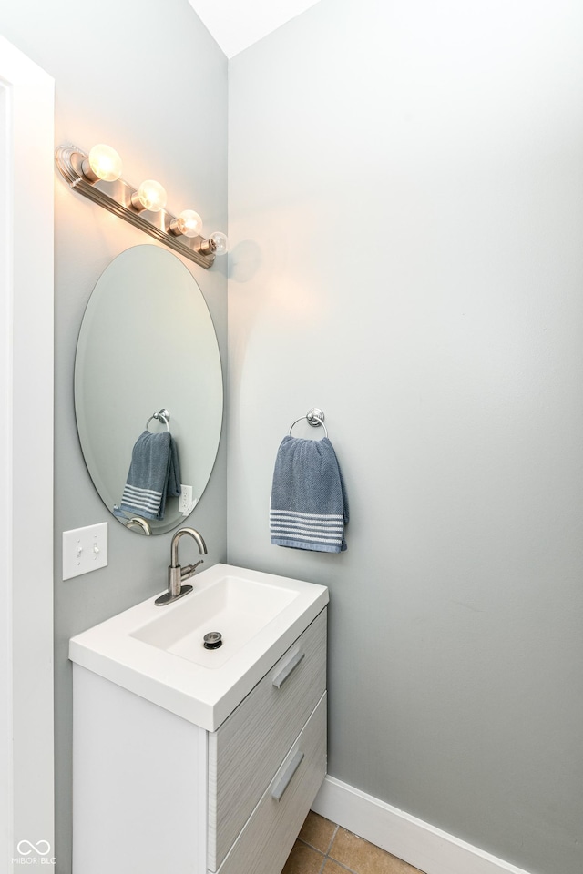 721 E N St Unit 2C, Indianapolis, IN 46202 - bathroom with vanity and tile patterned floors