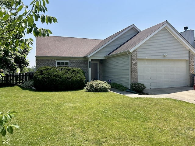 12307 Chiseled Stone Dr, Fishers, IN 46037 - view of front of home featuring a garage, brick siding, concrete driveway, and roof with shingles