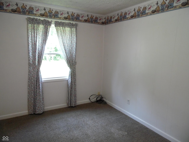 509 Eberhart Dr, Shelbyville, IN 46176 - carpeted empty room featuring a textured ceiling and baseboards