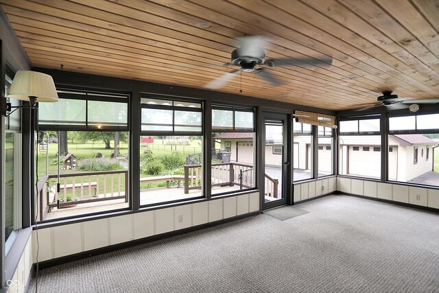 6644 Mcfarland Rd, Indianapolis, IN 46227 - unfurnished sunroom with ceiling fan