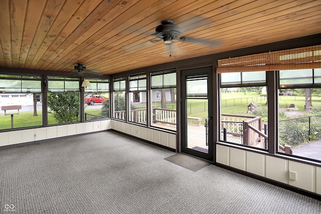 6644 Mcfarland Rd, Indianapolis, IN 46227 - unfurnished sunroom featuring ceiling fan