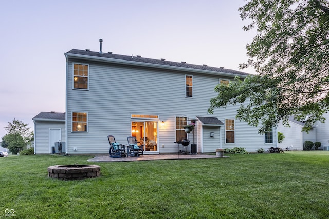 1343 Turfway Dr, Avon, IN 46123 - back of property with a yard, a patio area, and a fire pit