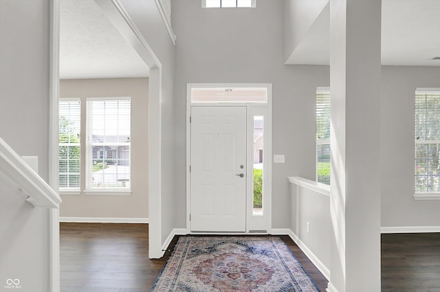 1343 Turfway Dr, Avon, IN 46123 - foyer with dark wood-type flooring and baseboards