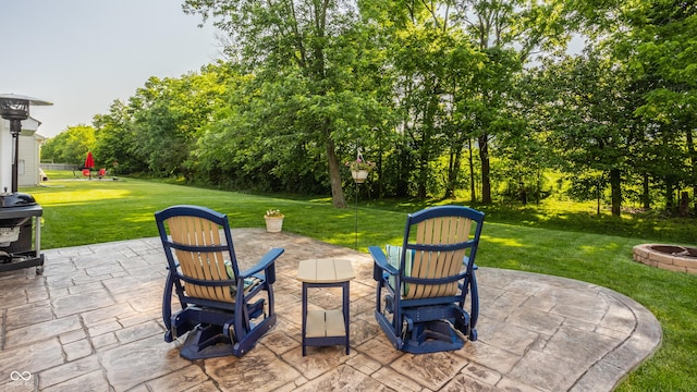1343 Turfway Dr, Avon, IN 46123 - view of patio / terrace featuring a fire pit, view of scattered trees, a playground, and a grill