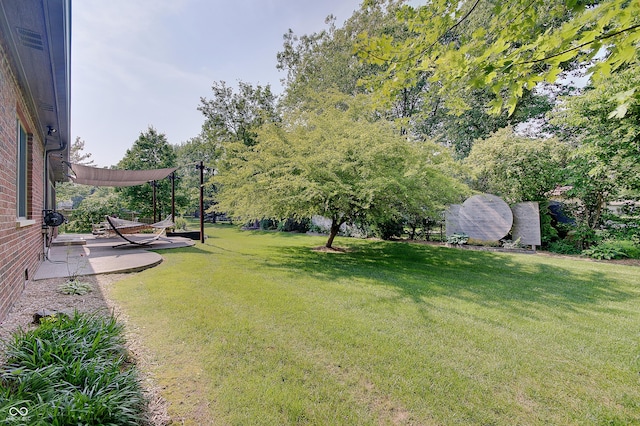 214 W Stoney Trl, Greenfield, IN 46140 - view of green lawn with a patio