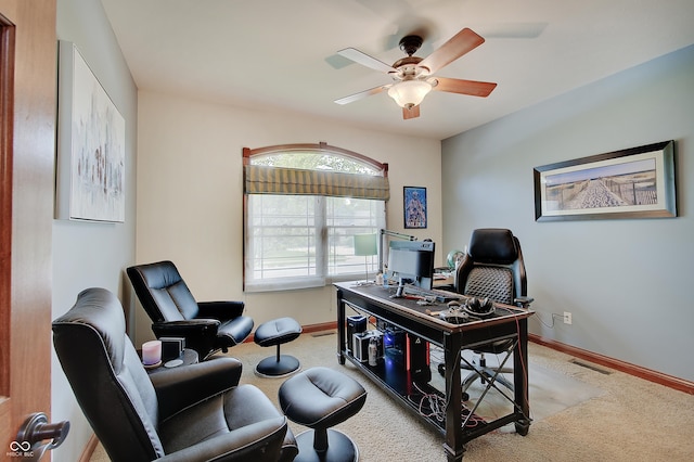 214 W Stoney Trl, Greenfield, IN 46140 - office space with carpet and a ceiling fan