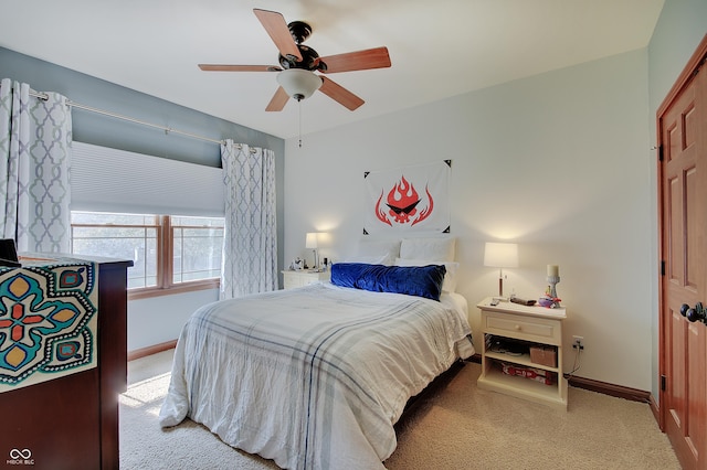 214 W Stoney Trl, Greenfield, IN 46140 - bedroom featuring carpet flooring and a ceiling fan