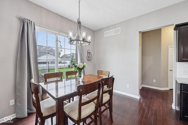 10806 Solis Cir, Fishers, IN 46038 - dining space featuring dark wood-style floors and a chandelier