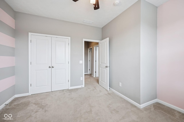 10806 Solis Cir, Fishers, IN 46038 - unfurnished bedroom with carpet, a closet, and ceiling fan