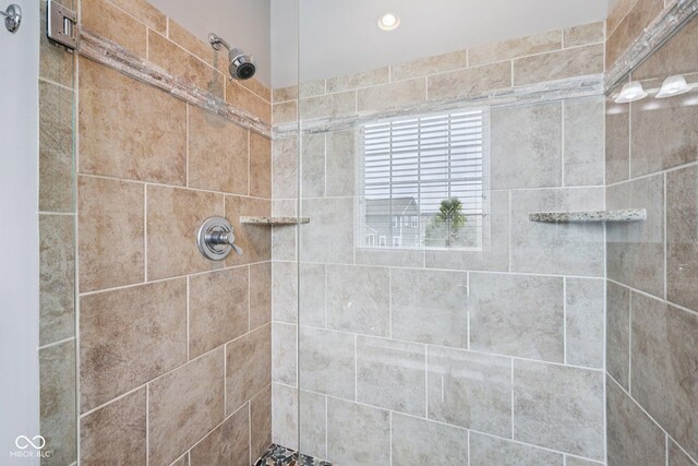 10806 Solis Cir, Fishers, IN 46038 - full bathroom with a tile shower and recessed lighting