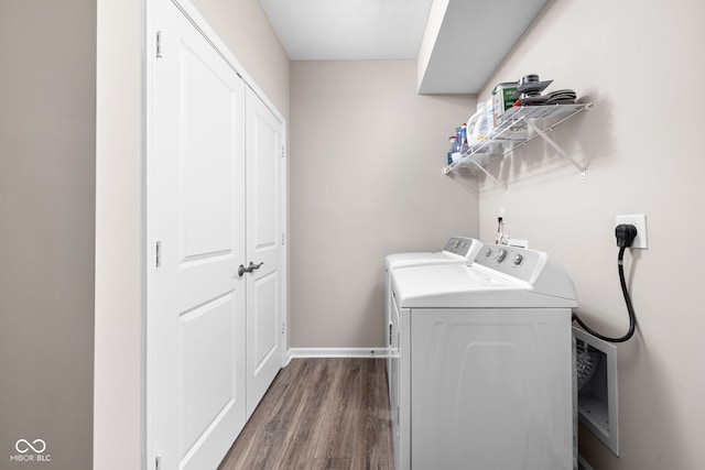 2892 Maricopa Blvd, Whitestown, IN 46075 - washroom featuring washer and clothes dryer and dark wood-style flooring