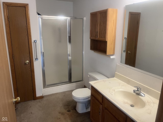5632 Spring Mist Cir, Indianapolis, IN 46237 - full bath with a shower with door, vanity, and toilet