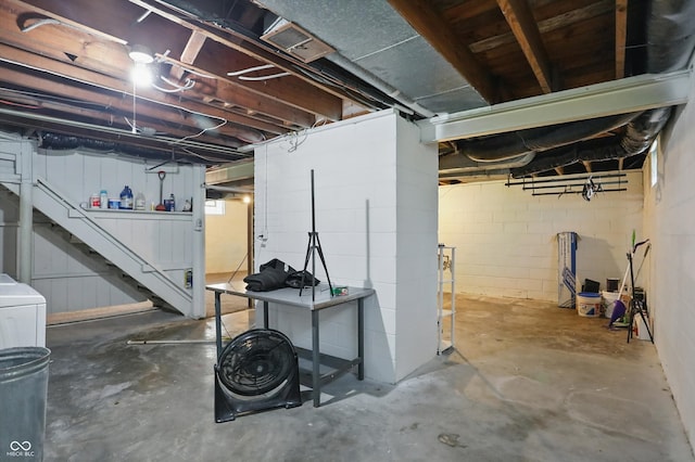 808 N Layman Ave, Indianapolis, IN 46219 - unfinished basement with concrete block wall