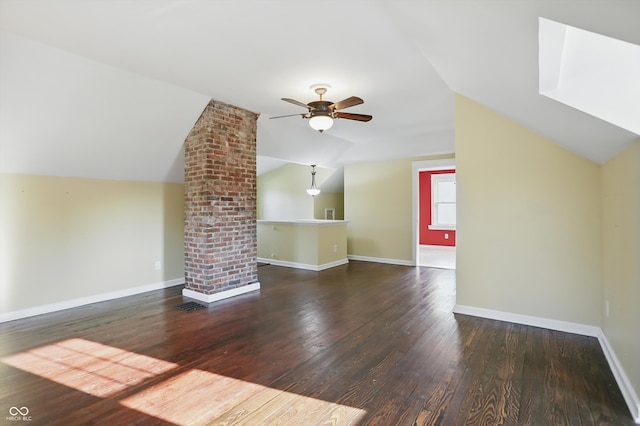 808 N Layman Ave, Indianapolis, IN 46219 - bonus room featuring vaulted ceiling, wood-type flooring, and a ceiling fan