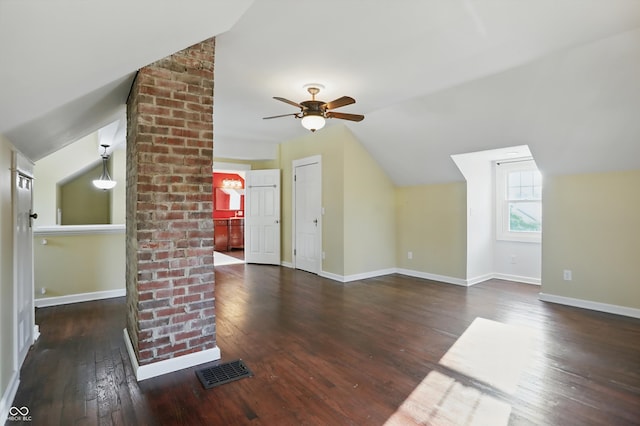 808 N Layman Ave, Indianapolis, IN 46219 - bonus room featuring lofted ceiling, wood-type flooring, and ceiling fan