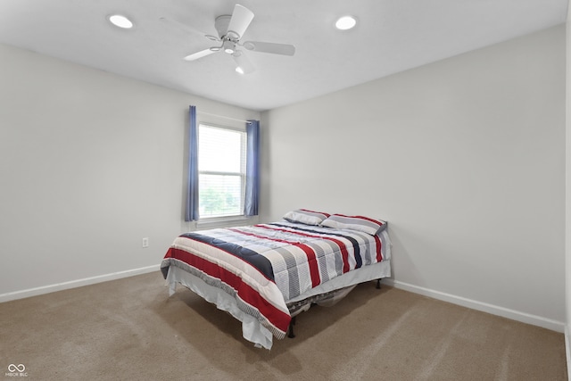 10312 Gladeview Dr, Indianapolis, IN 46239 - bedroom with carpet, recessed lighting, and ceiling fan