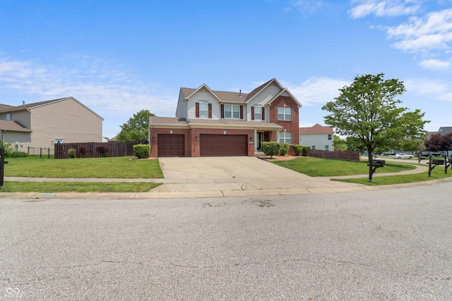 10312 Gladeview Dr, Indianapolis, IN 46239 - traditional-style home featuring an attached garage, brick siding, and concrete driveway