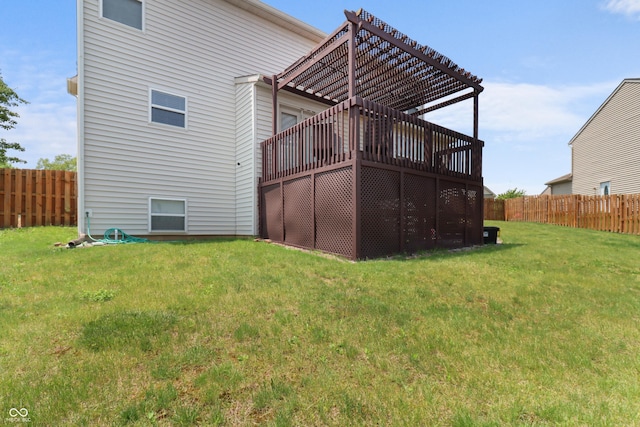 10312 Gladeview Dr, Indianapolis, IN 46239 - back of house featuring a pergola and a wooden deck