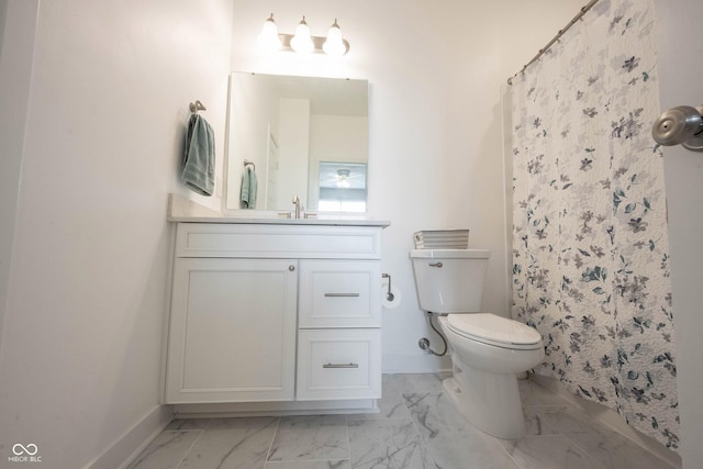 9671 Holborn Ave, Mccordsville, IN 46055 - full bath with marble finish flooring, vanity, and curtained shower