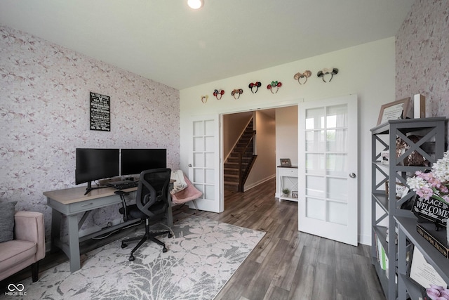 9671 Holborn Ave, Mccordsville, IN 46055 - home office featuring wood finished floors and french doors
