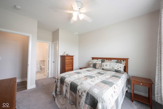 9671 Holborn Ave, Mccordsville, IN 46055 - bedroom with carpet, ceiling fan, and ensuite bath