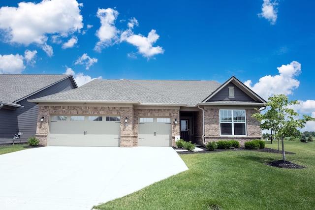 9671 Holborn Ave, Mccordsville, IN 46055 - view of front of property with brick siding, a garage, driveway, and a front yard