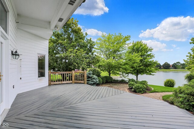 4810 Crystal River Ct, Indianapolis, IN 46240 - wooden deck with a water view
