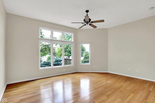 4810 Crystal River Ct, Indianapolis, IN 46240 - spare room featuring a ceiling fan and light wood finished floors